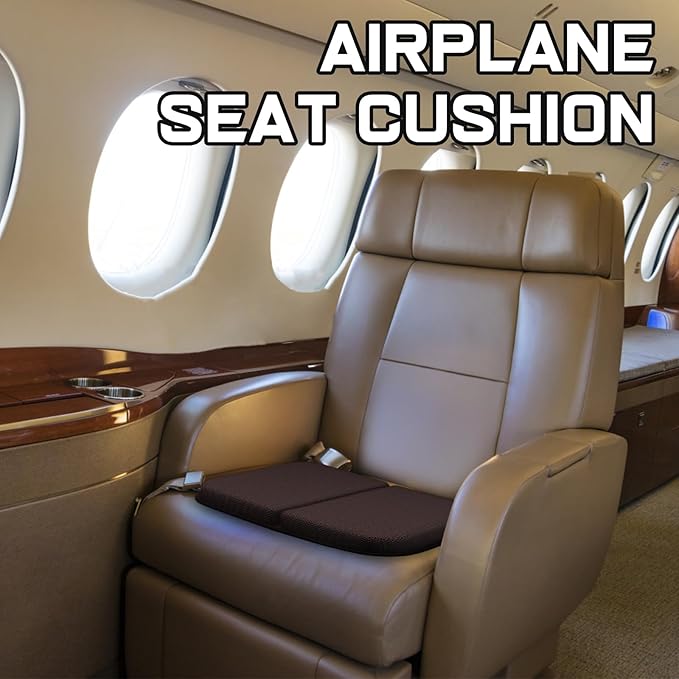 Gel Seat Cushion Portable Massage Travel Cushions, 14.5" x 10.5" Thick Foldable Seat Cushion for Car Office Chair Wheelchair Hip, Coccyx, Sciatica, Pressure Sores Tailbone Pain Relief