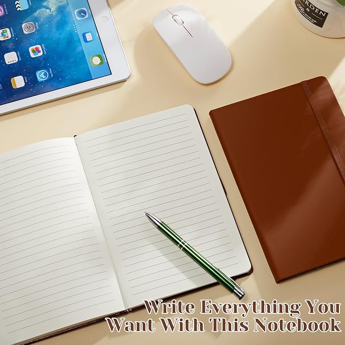 Laumoi 14 Pack Lined Journal Notebooks 5.5 x 8.2 Inch A5 Hardcover Notebook College Ruled Notepad with Pen Holder PU Leather Ruled Lined Journals for School Business Work Writing(Brown)