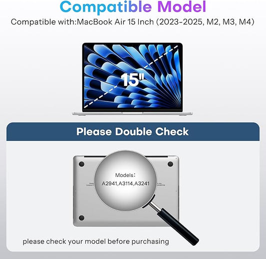 OMOTON Magnetic Privacy Screen for MacBook Air 15 Inch (2023-2025, M2, M3, M4), Anti-Spy Filter, Matte Anti Glare Blue Light Protector, Easy Install & Remove