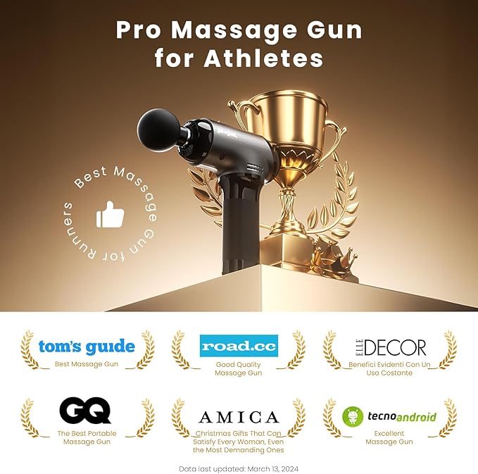 BOB AND BRAD T2 Massage Gun, Deep Tissue Percussion Muscle Massage Gun for Back and Neck, Upgraded 4000 mah Battery, Handheld Electric Back Massager for Athletes Pain Relief