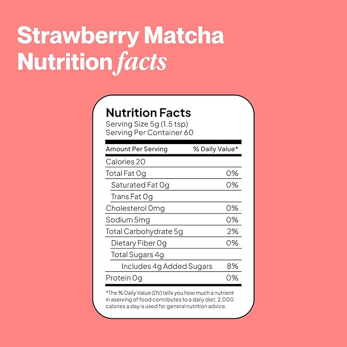 Morning Made Strawberry Flavoured Ceremonial Grade Matcha Powder | 8.46oz (240g) Resealable Tin | 60 Servings Premium Japanese Green Tea | Sweetened with Organic Sugar | Rich in Antioxidants & Energy Boosting