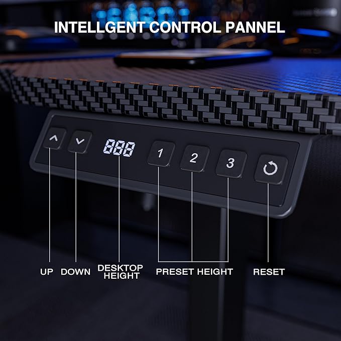 51" Reversiable L-Shaped Electric Standing Desk Adjustable Height Gaming Stand Up Corner Desk Sit Stand Home Office Computer Desk with Splice Board,Black Carbon Top