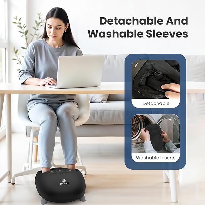 COMFIER Shiatsu Heated Foot Massager with Heat for Plantar Fasciitis Neuropathy, Deep Kneading Vibration Feet Massager for Mon Dad Men Women-Home Office Use