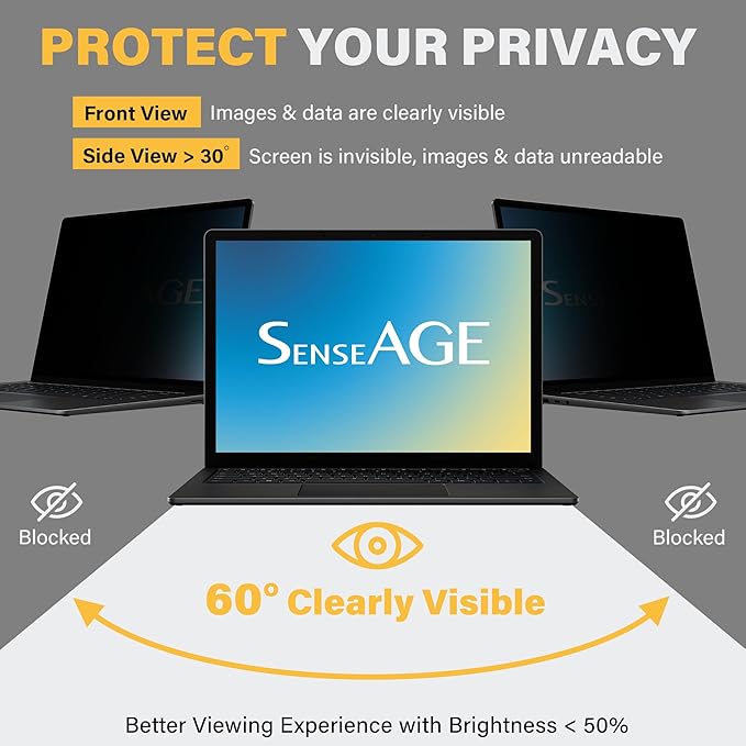 SenseAGE Magnetic Privacy Screen Protector for Surface Laptop 15 inch (6/5/4/3/2/1), Removable Anti-Glare Blue Light Filter, Compatible with Surface Laptop 15"