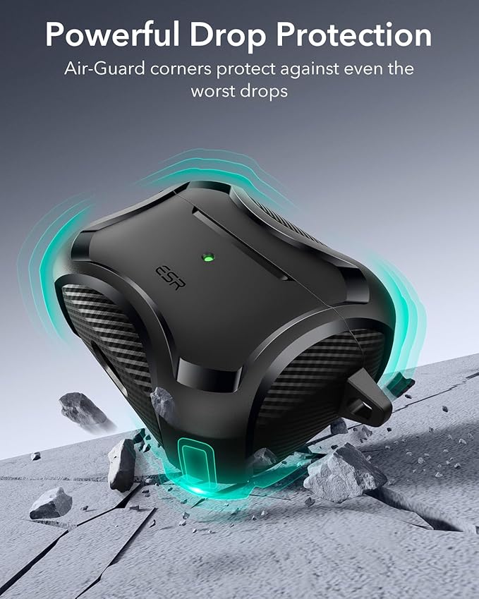 ESR for AirPods Pro 2 Case, Compatible with Airpods Pro Case 2nd / 1st Generation (2023/2022/2019), Compatible with MagSafe, Powerful Drop Protection, Magnetic Lid, Black