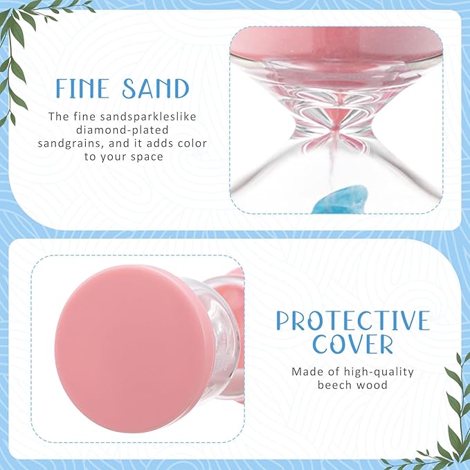 5 Pack Ocean Gnome Sand Timer for Kids Novelty Classroom Hourglass 1/3/5/10/15 Minutes Hour Glass with Sand Summer Clock Timer for Games Home Room Nursery Office Kitchen Desk