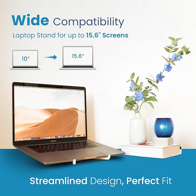 Portable Laptop Riser Stand- Lightweight & Adjustable Computer Holder, Ergonomic, Foldable - Compatible with Apple MacBook Pro & Air, HP, Dell, Tablet & More 10" - 16" Notebooks (Blue)
