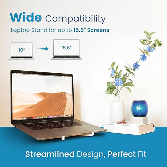 Portable Laptop Riser Stand- Lightweight & Adjustable Computer Holder, Ergonomic, Foldable - Compatible with Apple MacBook Pro & Air, HP, Dell, Tablet & More 10" - 16" Notebooks (Blue)