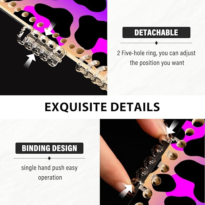 Spiral Notebook Ruled 2 Pcs, Leopard Print Cheetah Neon Gradient Journals for Study and Notes 60 Pages with Durable Hardcover