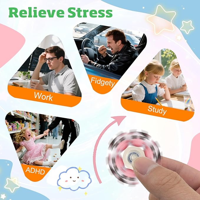 30 Pack Fidget Spinner Toys Bulk,Party Favors Return Gifts Pinata Goodie Bags Stuffers Sensory Toys for Kids Adults Teens ADHD Anxiety Stress Relief,Treasure Box Toy for Classroom Prizes Supplies