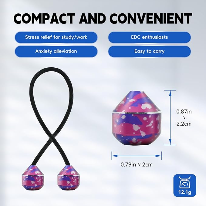 Fidget Beads, Metal Fidget Toy EDC Anxiety Relief Toy for Men Women Teens Skill Players Stress Relief Toys(A-Blue White Red)