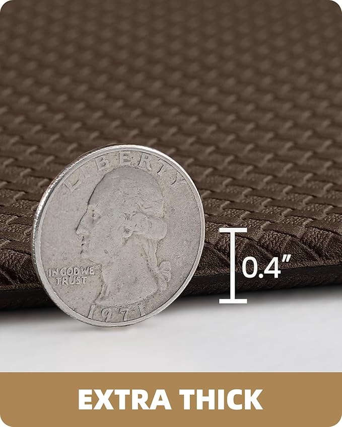 Color&Geometry Anti Fatigue Cushion Kitchen Mat for Floor -17"x59",Easy Clean, Water & Oil Proof, Anti Slip, Foam Rubber Runner Rug for Front Sink Comfort Standing,Brown