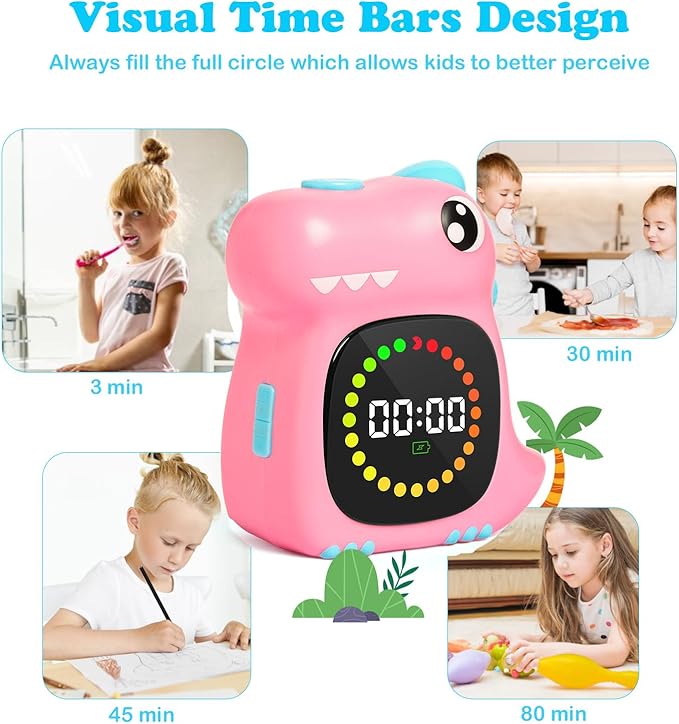 Doli Yearning Visual Timer for Kids, 99 Minute Digital Cute Kids Visual Timer Classroom Timer for Home School Study Teaching Time Management