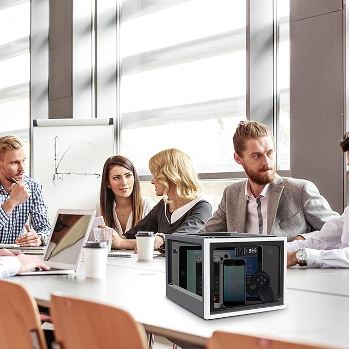 Medicine Lock Box for Safe Medication, Clear Lockable Storage Box for Phone Tablet Office School Home Safety