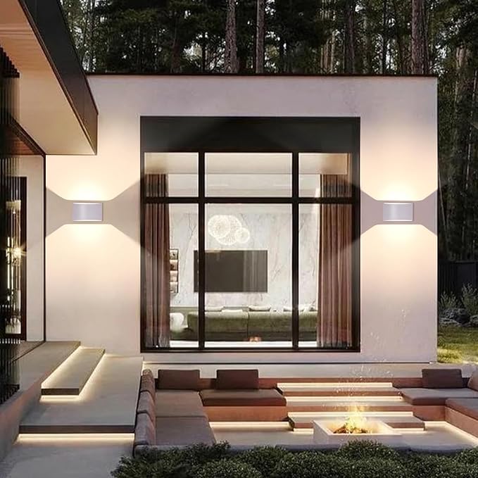 KICAAO Modern LED Wall Sconce,Warm White 3000K,Hardwired Indoor Outdoor Wall Lights Set of 2 Up and Down Wall Mount Light for Living Room Bedroom Hallway Corridor Conservatory(with G9 Bulbs) (White)