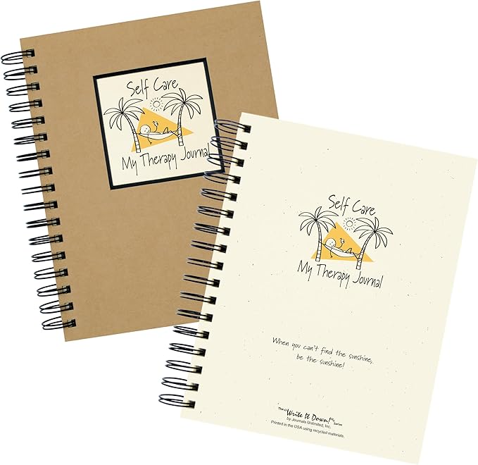 Write it Down series by Journals Unlimited, Guided Journal, Self Care, My Therapy Journal, Full-size 7.5"x9", Kraft Hard Cover, Made in USA