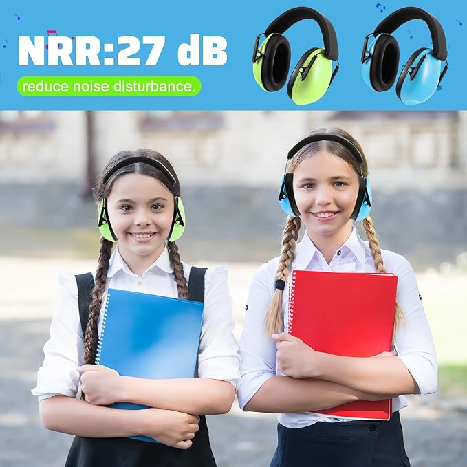 Amylove 4 Pcs Kids Ear Protection Noise Cancelling Headphones Noise Reduction Ear Muffs 27dB Hearing Protection (4 Colors)