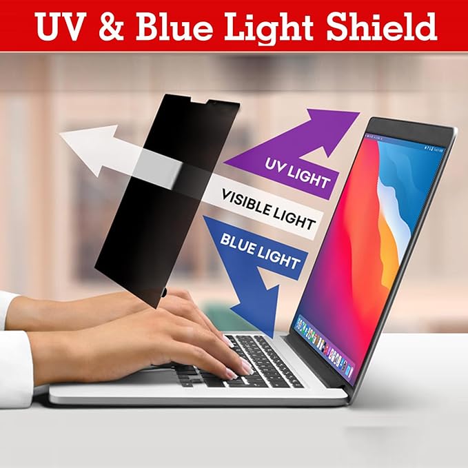 Privacy Screen for MacBook Air 15 Inch (2023-2025, M2, M3, M4) | Removable Flip Over Laptop Privacy Shield | Anti-Glare | Eye Protection| Aniti Spy | Blue Light Reduced Protector