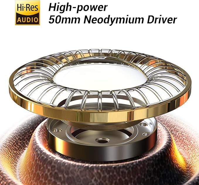 OneOdio A70 Bluetooth Over Ear Headphones, Wireless Headphones w/ 72H Playtime, Hi-Res, 3.5mm/6.35mm Wired Audio Jack for Studio Monitor & Mixing DJ E-Guitar AMP, Computer Laptop PC Tablet - Silver