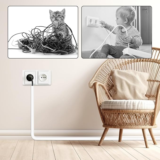 Self-Adhesive Cable Hider, Flexible Wire Cover Cable Raceway for Wires, Wall Mount TV, Home Audio, Network, Power, and Phone Line Managemen (Light Brown, 118inch)