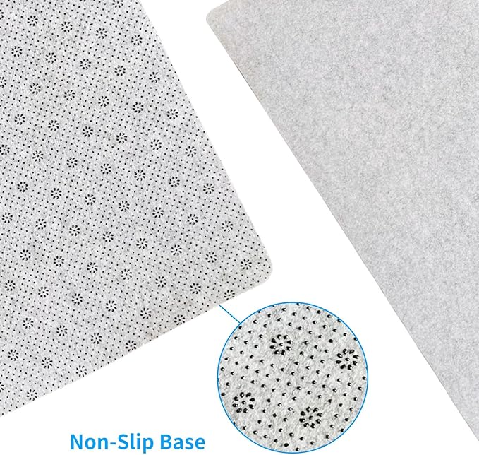 DAWNTREES Non-Slip Felt Desk Mat | 35.5''x15.7'' | Large Computer Desk Mat Keyboard and Mouse Pad | Office Desktop Pad Protector (Light Grey)