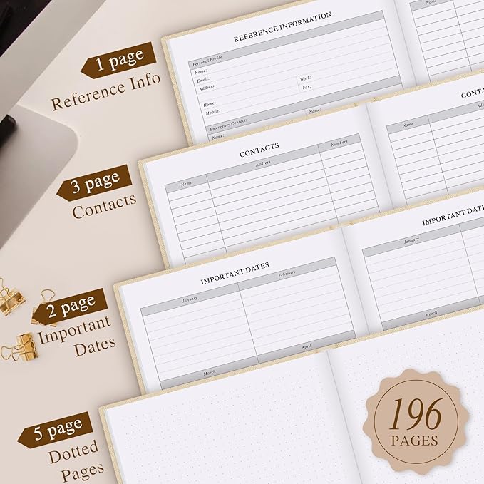 Lanpn Undated Daily Planner Hourly Schedule Notebook, 196 Pages 2 Page per Day To Do List Notebook Notepad Appointment Work Planner, Hardcover Daily Journal Organizer Book For Women 7.7" x 9.3" Purple