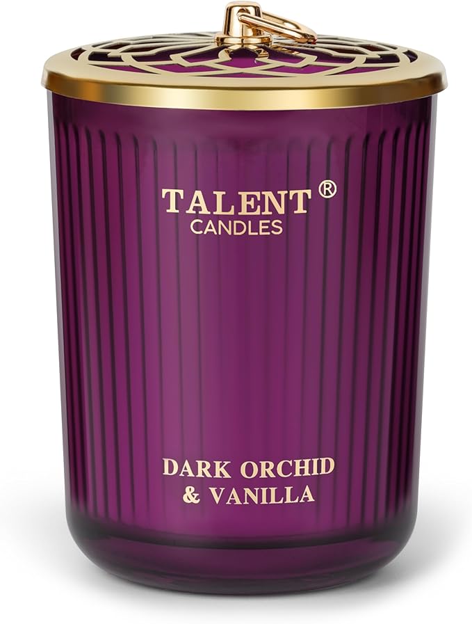 Jar Candles for Home Scented, Aromatherapy Candles Gifts for Women & Men, Natural Soy Candle, 8.4oz Traditional Style, Dark Orchid & Vanilla