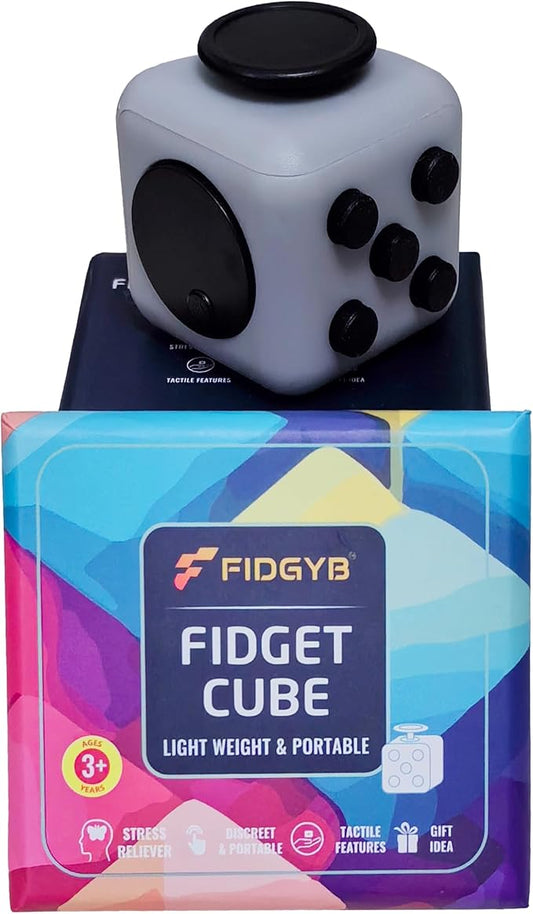 Cube Fidget Stress Relief Toy for Adults & Kids, Smooth, Quiet Sensory Toy for Anxiety, Focus & ADHD Idea[LGB]