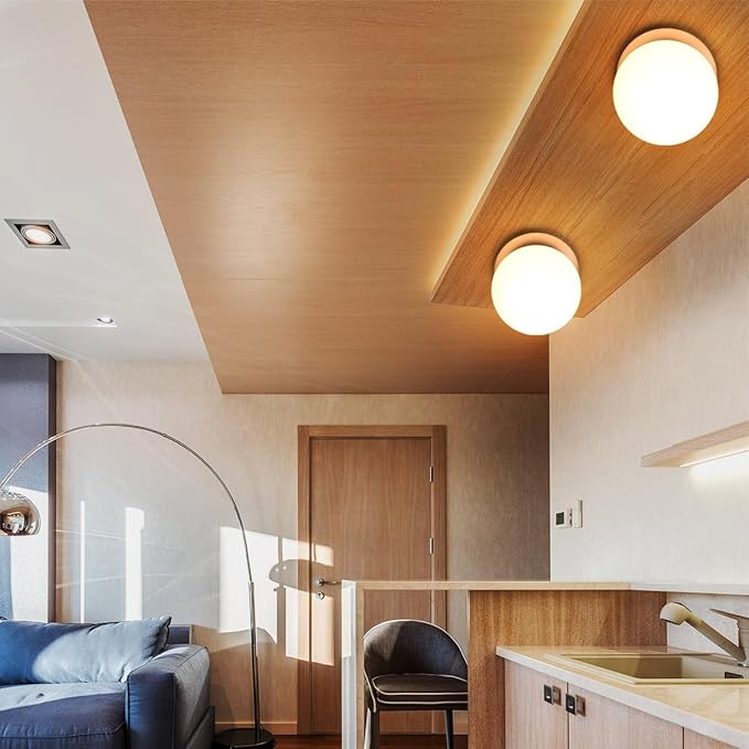 Wall Sconces, 1 Light Modern Globe Sconce in Brushed Nickel, Wall Light for Bedroom Bathroom Living Room & Hallway Vanity Lighting, Ceiling Light Fixture