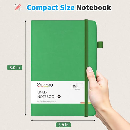 Oucaru Lined Journal Notebook, 8 Pack, 180 Pages, A5 Journals for Writing, 100 GSM Thick Paper, Small Notebooks Daily Journal for Women Men Work, Business, School, Travel Supplies