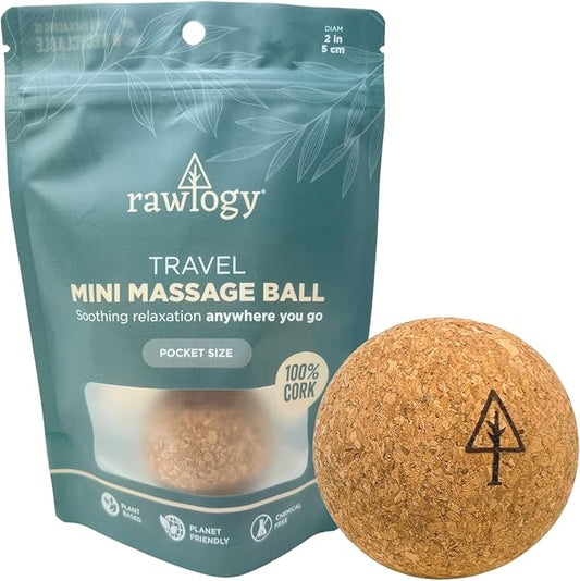 Travel Cork Massage Ball | Lightweight, Sustainable Alternative to Lacrosse Ball for Muscle Pain Relief (1.9 Inch (Pack of 1), Sanded Cork)