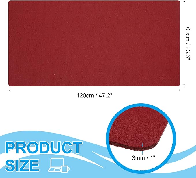 PATIKIL 47.2" x 23.6" Large Felt Desk Pad Protector, Upgrade Non-Slip Desk Mat Full Table Mouse Pad Keyboard Mats for Laptop Computer Writing Desk Table Gaming Home, Wine Red