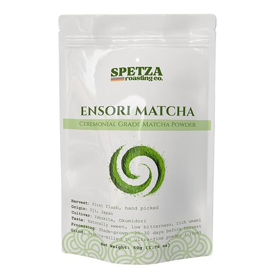 Ensori Matcha, Ceremonial Grade Matcha Powder, First Harvest, Authentic Japanese, 100% Pure, No Additives, 50 Servings, Sugar-Free Matcha Green Tea For Latte, (50gr)