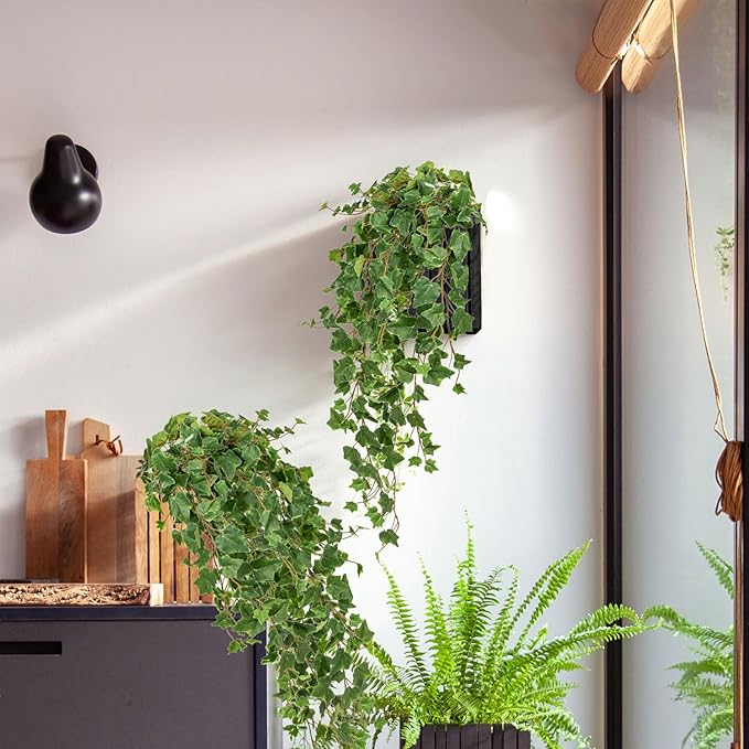 Hollyone 2pcs Artificial Hanging Plants 35.4" Fake Ivy Vine Faux Ivy Leaves Fire and UV Resistant Hanging Plant Wall Greenery for House Room Patio Indoor Outdoor Home Shelf Office Wedding Decor