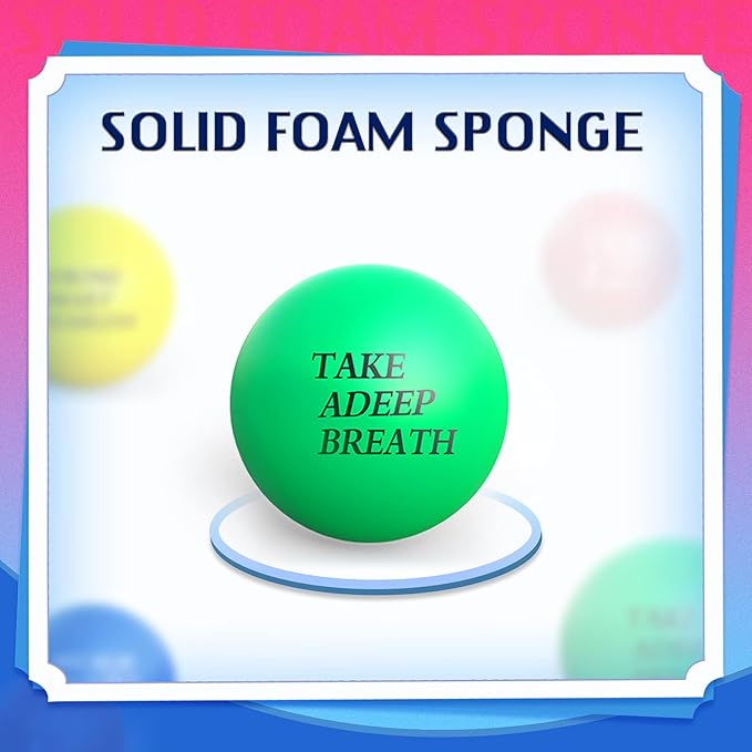 Kasyat 20 Pcs Motivational Stress Balls Bulk Colorful Stress Relief Balls with Inspirational Quotes Small Funny Foam Party Favors Gifts for Anger Fidget Relief Hand Exercise Motivating Supply