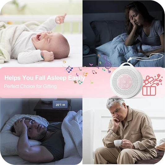 White Noise Machine, Portable Sound Machine with 2000mAh Battery, 21 Soothing Sound Machine for Baby Kids Adults Sleeping, Sound Therapy Sleep Aid with Timer and Child Lock for Home Travel Nursery