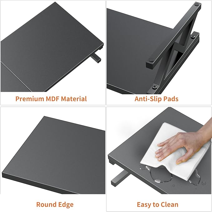 Dual Monitor Stand Riser, Large Wood Monitor Lift with Storage, Sturdy Wood&Steel Multi Screen Stand, Desktop Organizer