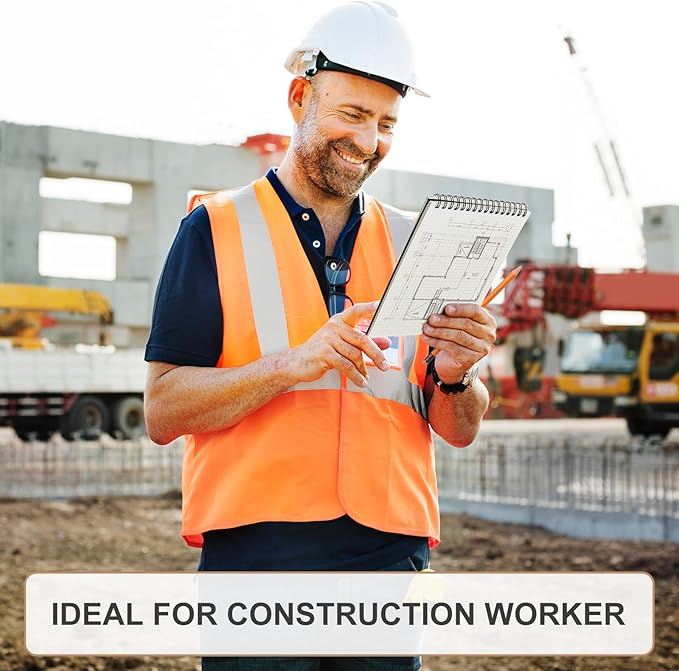 48 Pack Graph Paper Spiral Notepad A5 Top Wirebound Notepad Grid Notebook Steno Pads Memo Notebook Grid Paper 140 Pages for Writing Sketching Drawing Office Supplies (Black)