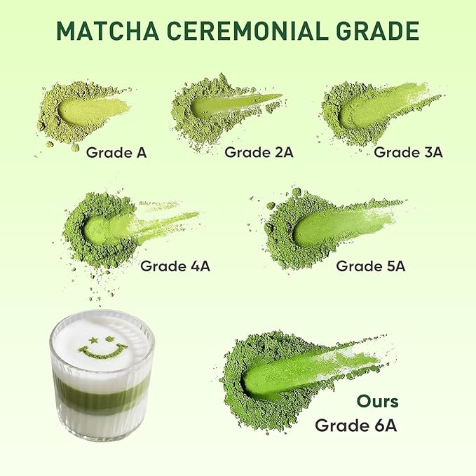 Organic Ceremonial Grade Matcha Powder：Superfood Vegan Supplement On-The-Go Green Tea Plant Based Digestive Enzymes & Energy Support with Akkermansia Probiotic Supports Radiant Skin 30 Stick Packs