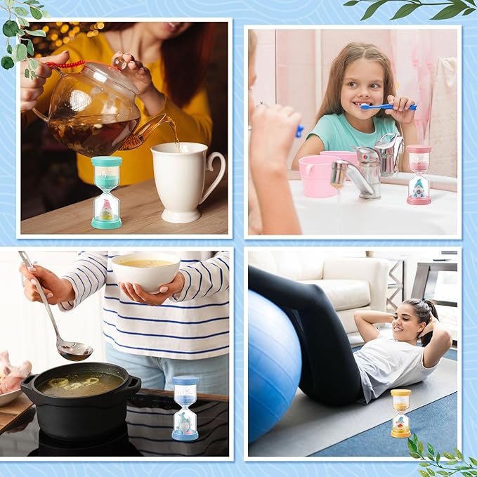 5 Pack Ocean Gnome Sand Timer for Kids Novelty Classroom Hourglass 1/3/5/10/15 Minutes Hour Glass with Sand Summer Clock Timer for Games Home Room Nursery Office Kitchen Desk