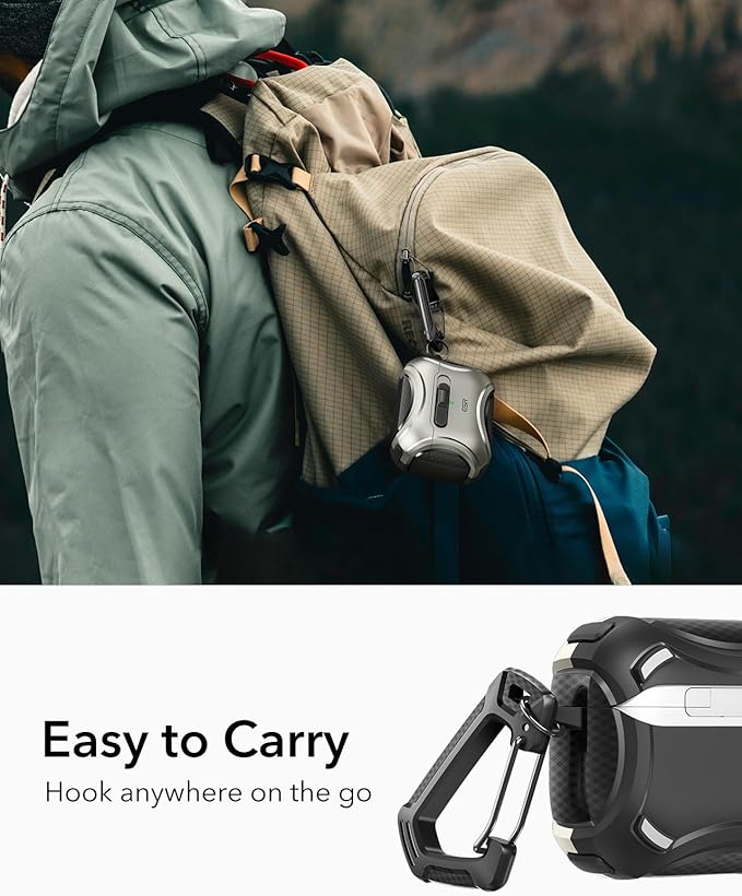 ESR for AirPods Pro Case (2023/2022/2019, 2nd/1st Gen), Compatible with AirPods Pro 2nd Generation (USB-C/Lightning Cable), Effortless MagSafe, Drop-Proof Lock, Easy Open, Cyber Series, Titanium