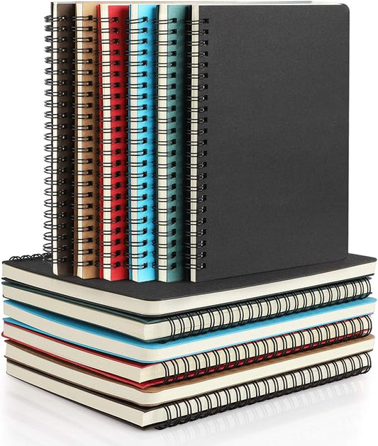 EUSOAR Spiral Journal Lined, A5 12 Pack 5.5" x 8.3" 120 Pages Lined Travel Writing Notebooks Journal, Memo Notepad Sketchbook, Students College Office Business Subject Diary Ruled Spiral Book Journal