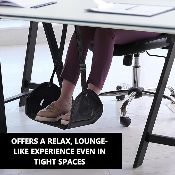 2 Pack Air Travel Foot Hammock, Footrest Hammock with Soft Sponge,Portable Air Travel Necessities, Foot Rest for Traveling,Camping,Hiking