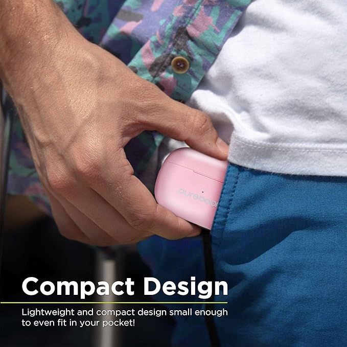 PureGear PureBoom Wireless Earbuds for Enhanced Sound, Touch Control Stereo Headphones in Ear Built-in Mic for iPhone/Android Phones/TV/Laptops, More Devices (Pink) Lifetime Replacement Coverage