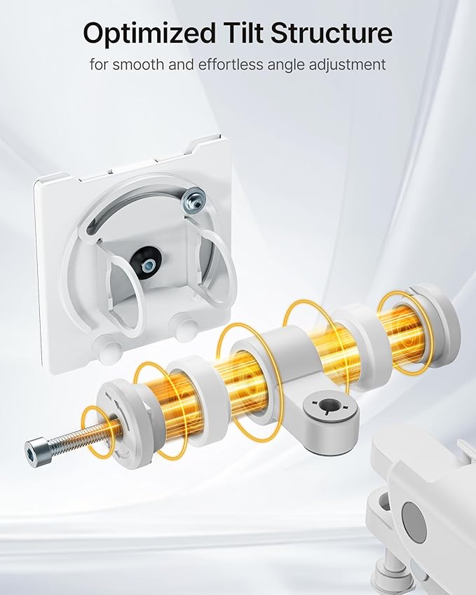 monTEK 17-57 Inch Ultrawide Monitor Arm for Up to 59.4lbs Screens, Aluminum Heavy-Duty Gas Spring Single Curved Screen Adjustable Monitor Stand,75/100mm Vesa Mount, White