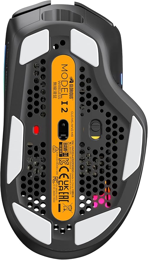 Glorious Gaming Model I 2 Wireless Gaming Mouse - Hybrid 2.4Ghz & Bluetooth, 75g Superlight, 9 Buttons (2 Swappable), RGB, PTFE Feet, MMO/MOBA/FPS, Long Battery Life, Side Thumb Rest - Black