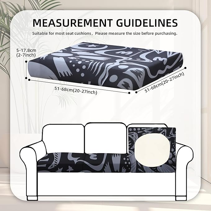 8Pcs Stretch Patio Cushion Covers,for Outdoor Couch Cushion Covers Replacement,Outdoor Sofa Covers Patio Slipcovers Couch Cover,Washable Furniture Cover (Pigeon 1, Cover Only)