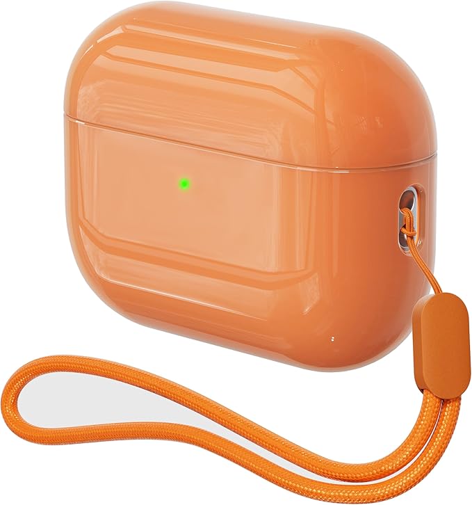 Case for AirPods Pro 3 Never-Sretch-Out DamonLight Shock-Proof Protective Semi Hard Silicone Case Compatible with Apple Airpods Pro 3rd Generation (Orange)
