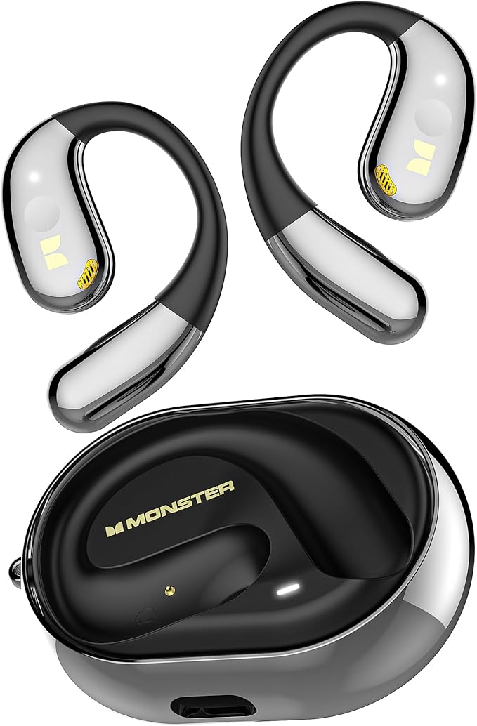 Monster Open Ear AC360, Wireless Bluetooth Rotary Earphone, with Lanyard, Upgraded Bluetooth 6.0, Touch Control, 24h Long Battery Life, IPX5 Waterproof,Long-Lasting Wear Without Fatigue