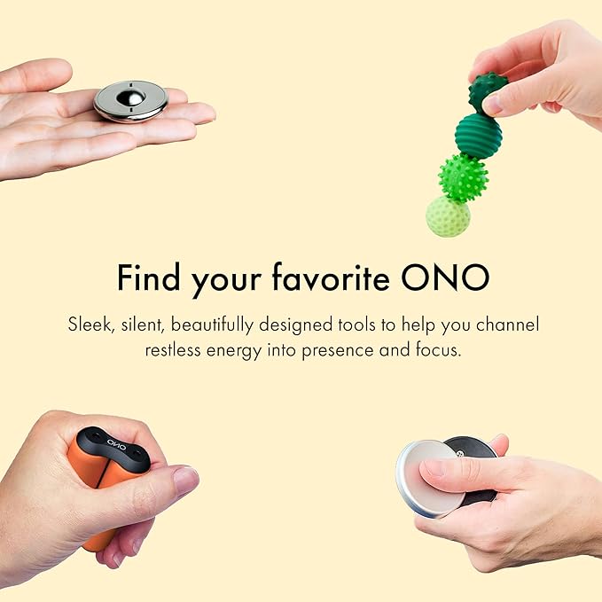 ONO Slider - Handheld Fidget Toy for Adults | Help Relieve Stress, Anxiety, Tension | Promotes Focus, Clarity | Compact, Portable Design (Natural - Titanium)